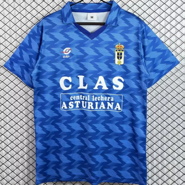 1989/1990 Real Oviedo Home Blue Retro Soccer Jersey