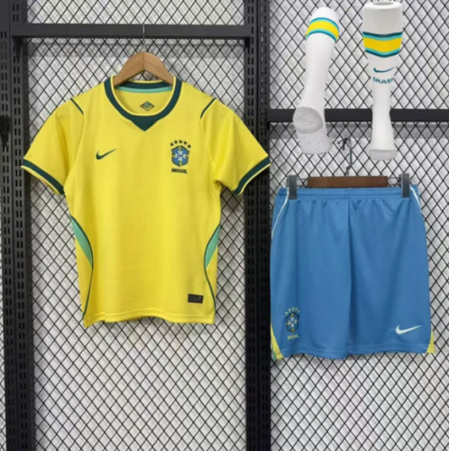 Brazil 2026 World Cup Home Kids Suit & Socks