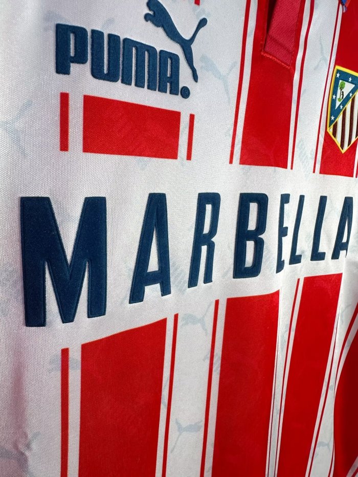 Atletico Madrid Home Long Sleeve Retro Jersey 1995/96