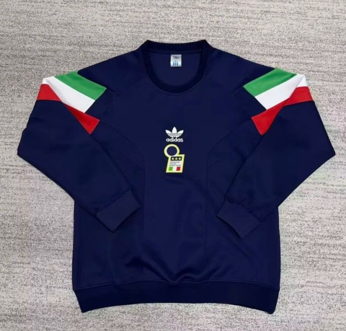 2025 Italian navy long sleeve padded sweater S-4XL
