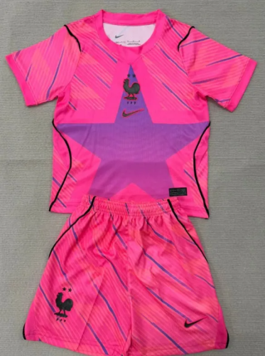 France 2026 World Cup Hollywood Pink Goalkeeper Kids Suit