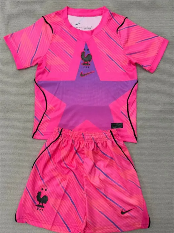 France 2026 World Cup Hollywood Pink Goalkeeper Kids Suit