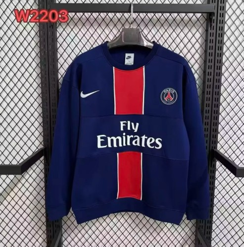 2025 Paris Saint-Germain navy long sleeve padded sweater S-4XL
