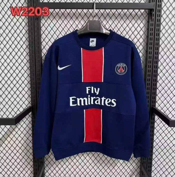 2025 Paris Saint-Germain navy long sleeve padded sweater S-4XL