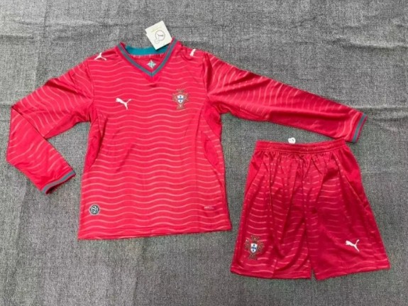 Portugal 2026 World Cup Home Long Sleeve Kids Suit