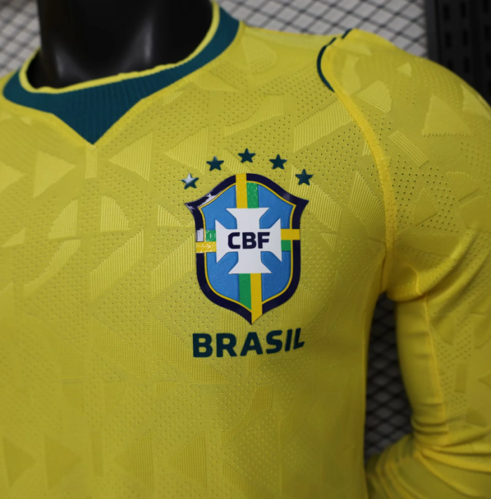 Brazil 2026 World Cup Home Player Long Sleeve Man Jersey