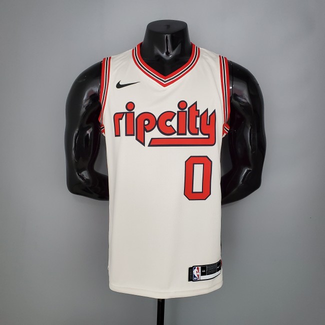 Damian Lillard Portland Trail Blazers Swingman Jersey Beige