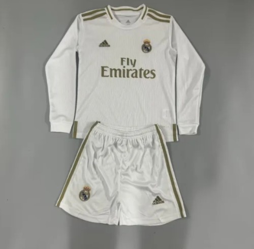 Real Madrid Home Retro Long Sleeve Kids Suit 2019/20
