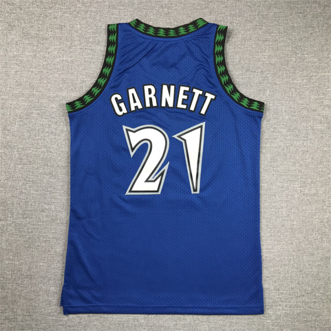 Minnesota Timberwolves Kids Jersey Blue Vintage Edition 90s NO.21 GARNETT
