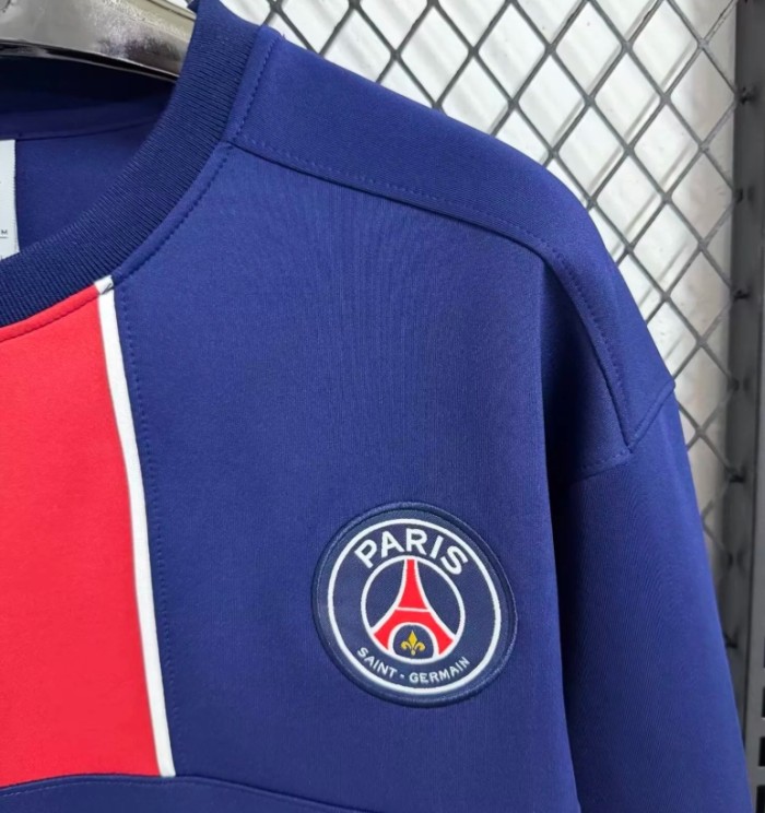 2025 Paris Saint-Germain navy long sleeve padded sweater S-4XL