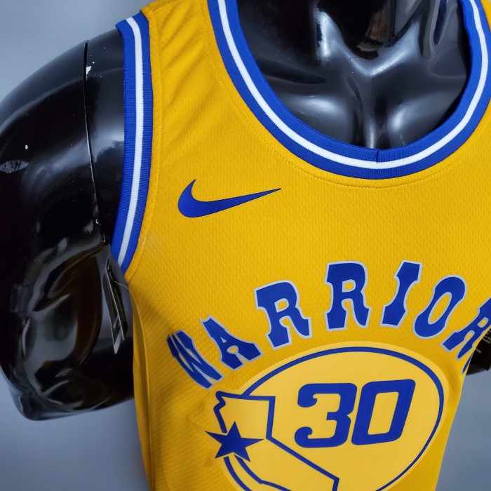Stephen Curry Golden State Warriors Retro Version Swingman Jersey Yellow