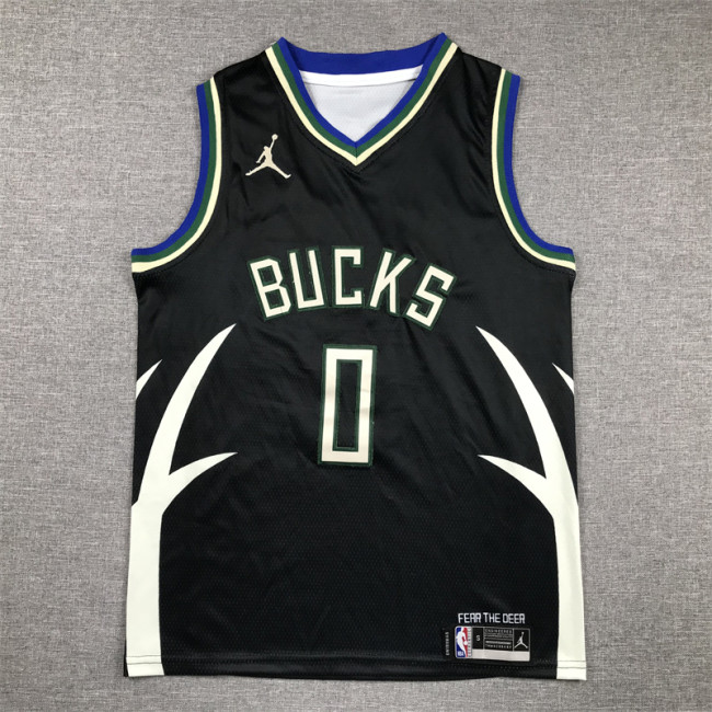 Milwaukee Bucks Kids Jersey Black Statement Edition NO.0 LILLARD