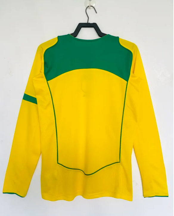 Brazil Home Retro Long Sleeve Jersey 2004