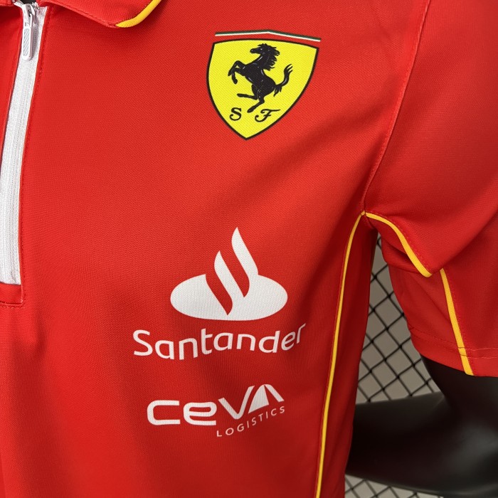 2024 Ferrari Racing Polo Shirt Red NO Number