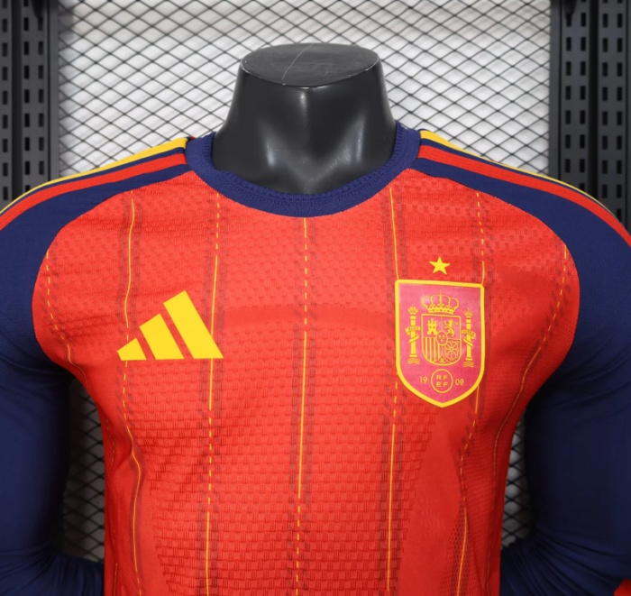 Spain 2026 FIFA World Cup Home Player Version Long Sleeve Jersey