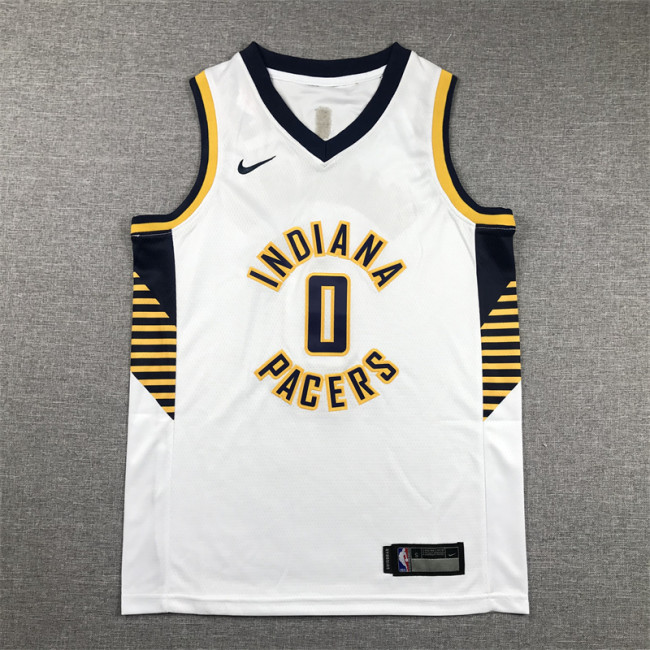 Indiana Pacers Kids Jersey White Icon Edition 2023 NO.0 HALIBURTON