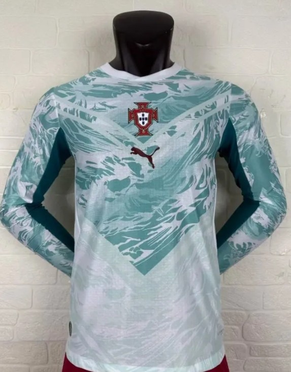 Portugal 2026 World Cup Away Player Version Long Sleeve Men Jersey