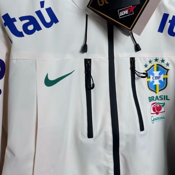 Brazilian National Football Team Hooded Rain Jacket - Windproof & Waterproof