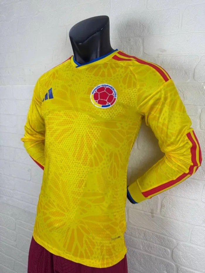 Colombia 2026 World Cup Home Player Long Sleeve Men Jersey