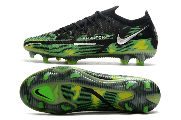 Nike Phantom GT2 Elite FG Shockwave Pack - Black/Metallic Platinum/Green Strike