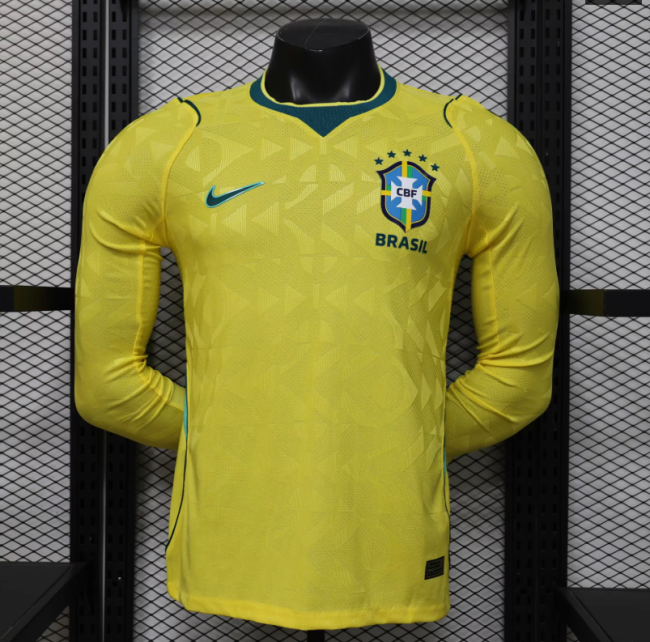 Brazil 2026 World Cup Home Player Long Sleeve Man Jersey