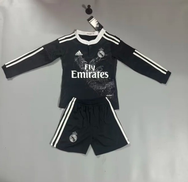 Real Madrid Home Retro Kids Long Sleeve Suit 2014/15