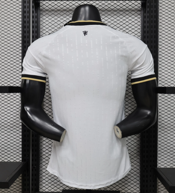 Manchester United Special Edition Player White Football Shirt, Black & Gold Trim