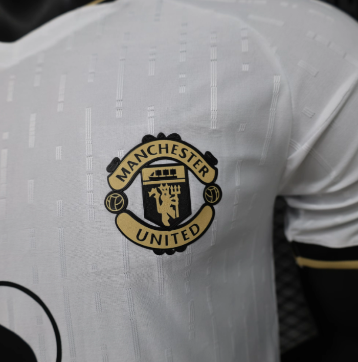 Manchester United Special Edition Player White Football Shirt, Black & Gold Trim