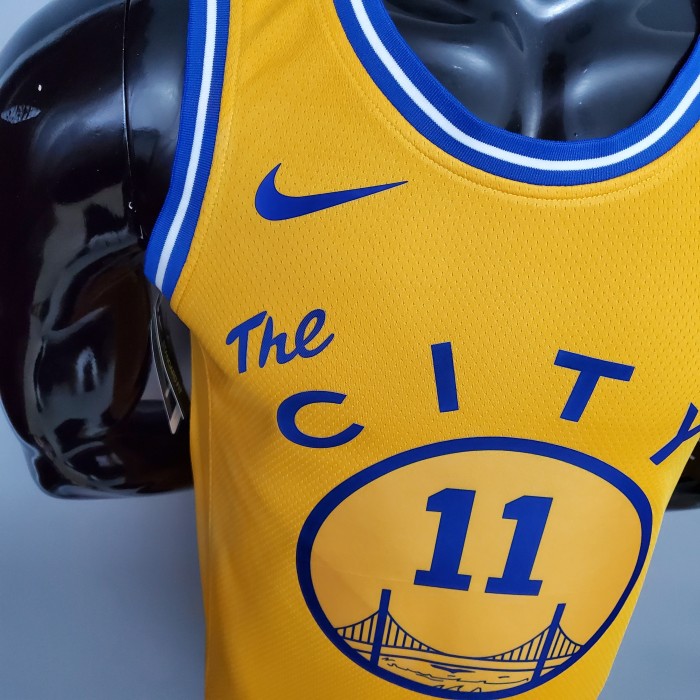 Klay Thompson Golden State Warriors Tram Version Swingman Jersey Yellow