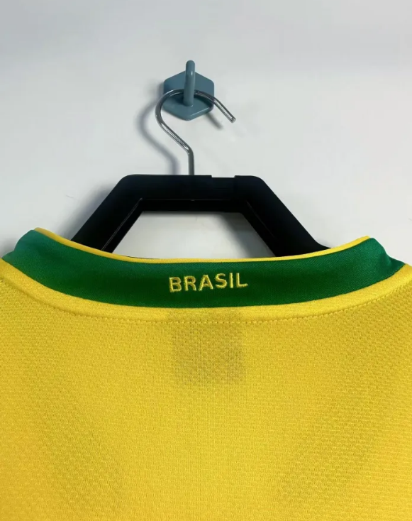 Brazil Home Retro Long Sleeve Jersey 2006