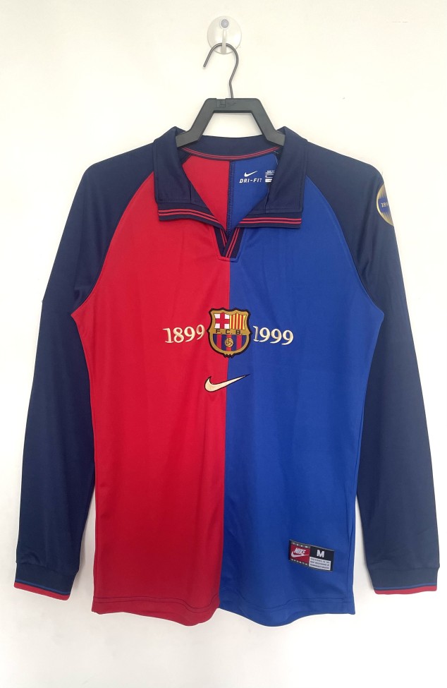 Barcelona Match Issue Champions League Home Long Sleeve jersey 1999/00