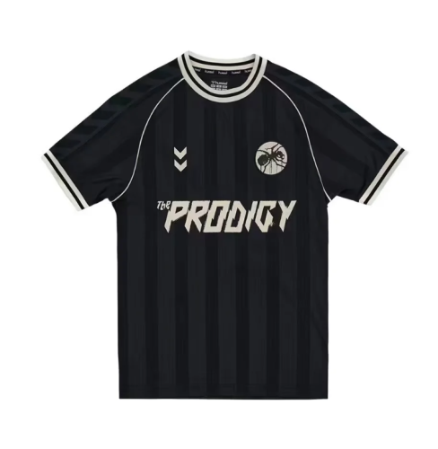 Hummel x The Prodigy 2026 Limited Edition Football Jersey, Black Striped Retro Soccer Shirt for Men