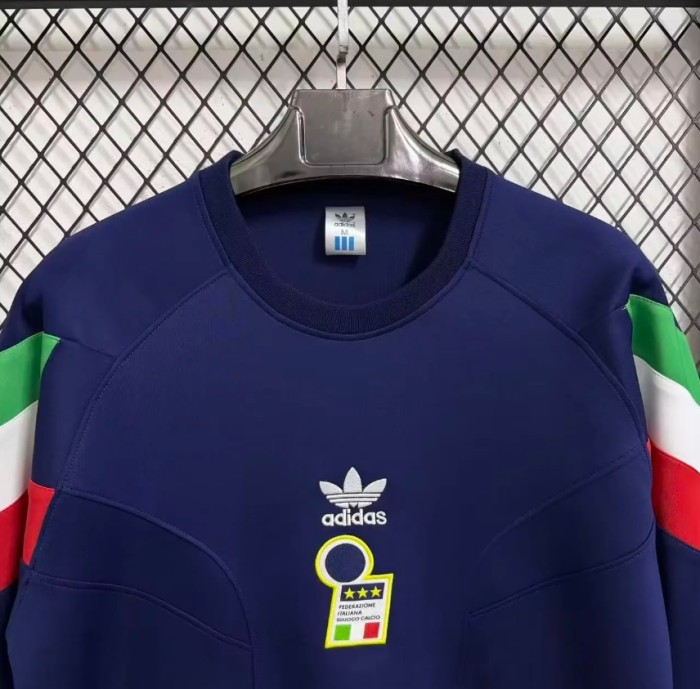 2025 Italian navy long sleeve padded sweater S-4XL