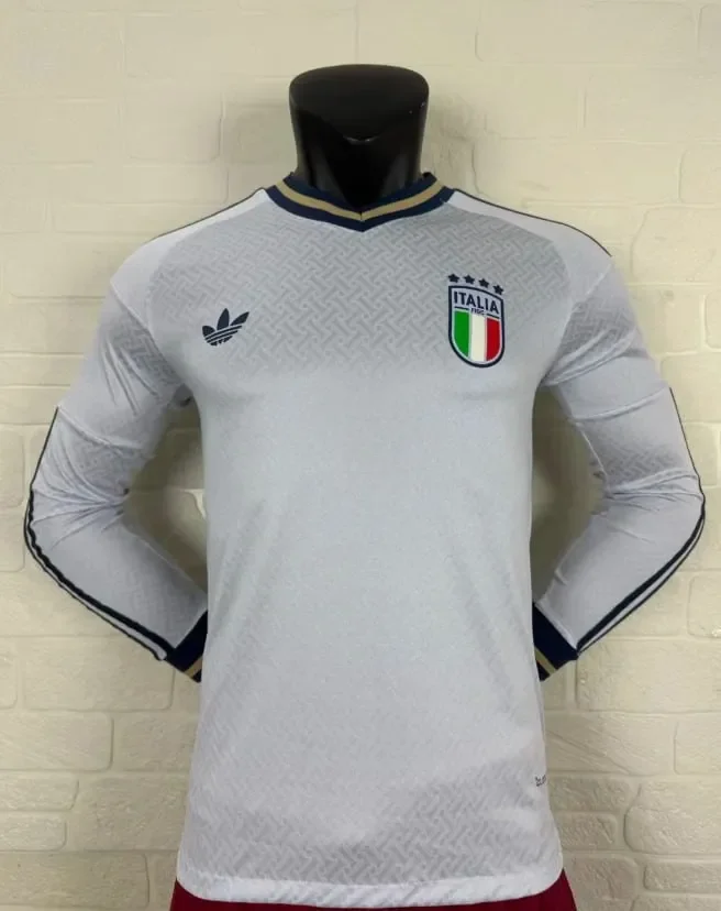 Italy 2026 World Cup Away Player Long Sleeve Men Jersey