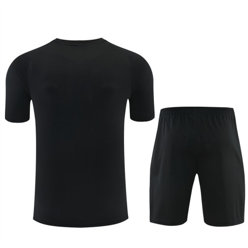 26/27 Atletico Madrid kids short -sleeved training suit black