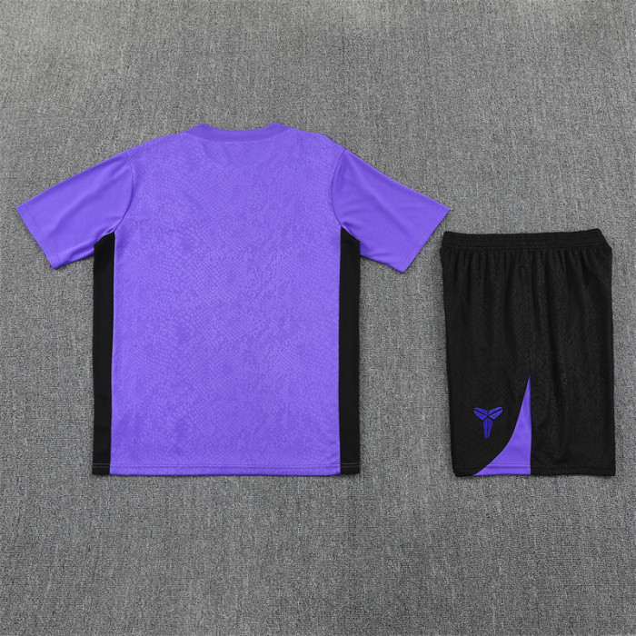 25/26 Barcelona Short sleeve Adult training suit Purple;