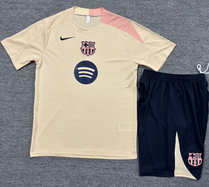 25/26 Barcelona Short sleeve Adult training suit beige