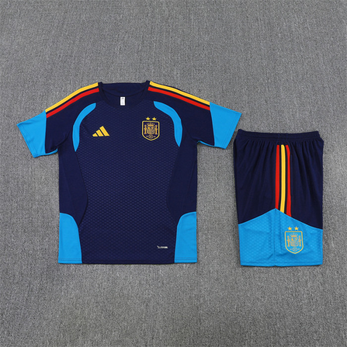 26/27 Spain short -sleeved training suit royal blue
