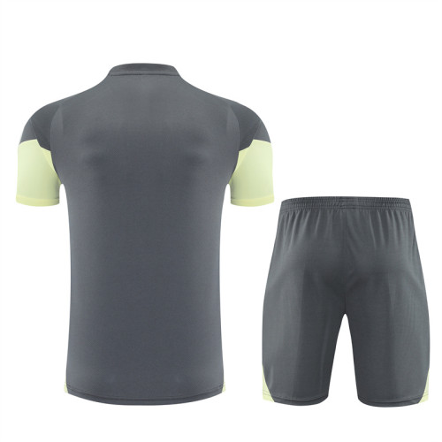 25/26 Real Madrid Short sleeve Adult training suit dark grey