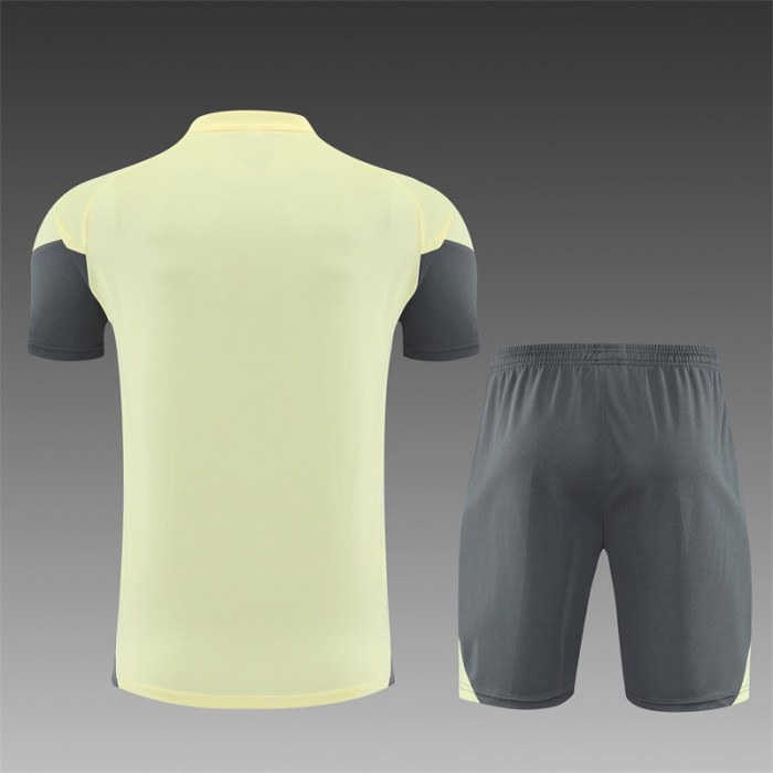 25/26 Real Madrid kids Short sleeve training suit yellow