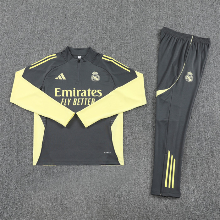 25/26 Real Madrid Kids training suit Yellow gray