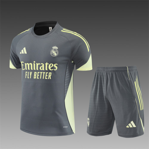 25/26 Real Madrid kids Short sleeve training suit dark grey