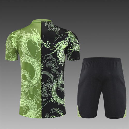 25/26 Real Madrid kids Short sleeve training suit green black