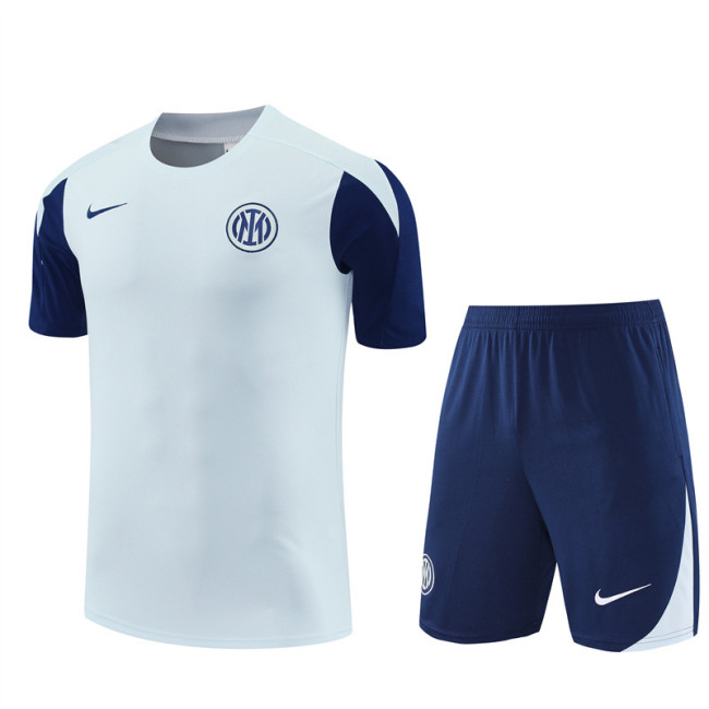 25/26 inter milan short sleeved Kids training kit light gray