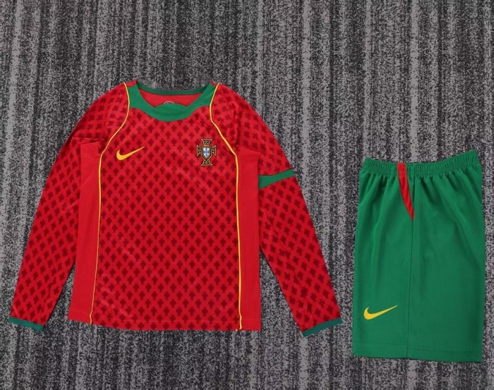 Retro 04 Portugal home kids kit long sleeves