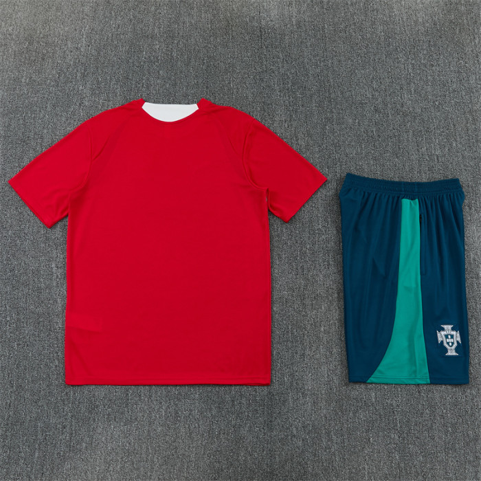 26/27 Portugal short -sleeved training suit red