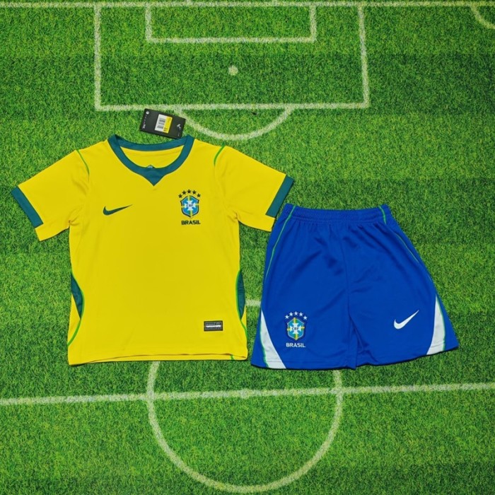 26/27 Brazil home kids kit football Jersey