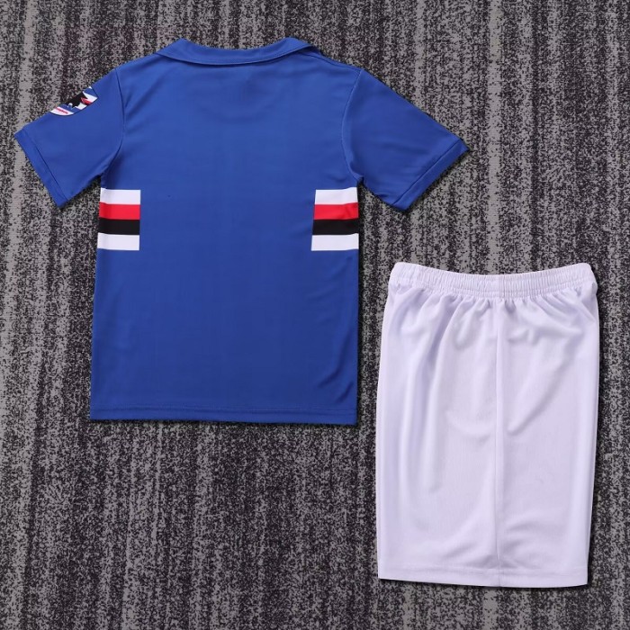 Retro 90/91 Sampdoria home kids kit