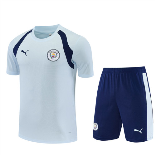 26/27 Manchester City kids Short sleeve training suit blue
