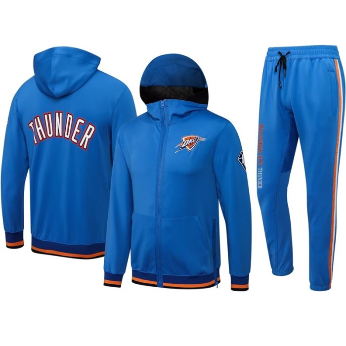 Oklahoma City Thunder jacket wear a hat